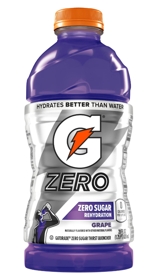 Gatorade- Grape (ZERO SUGAR), 20 oz. Bottle