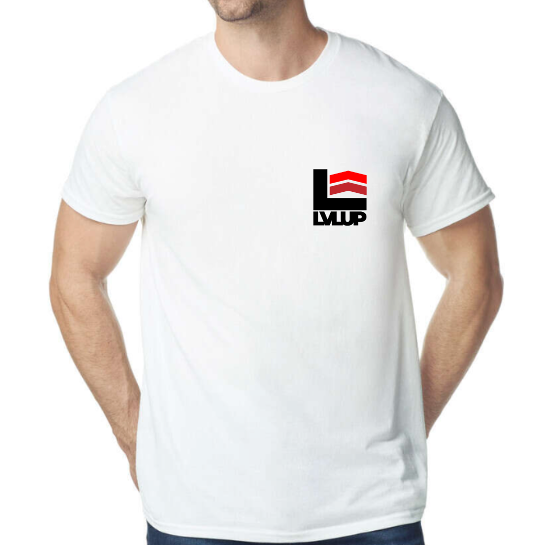 WHITE LVLUP TEE