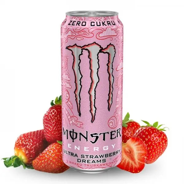 Monster ENERGY, Zero Sugar Ultra Strawberry Dreams Drink, 16 Fl Oz
