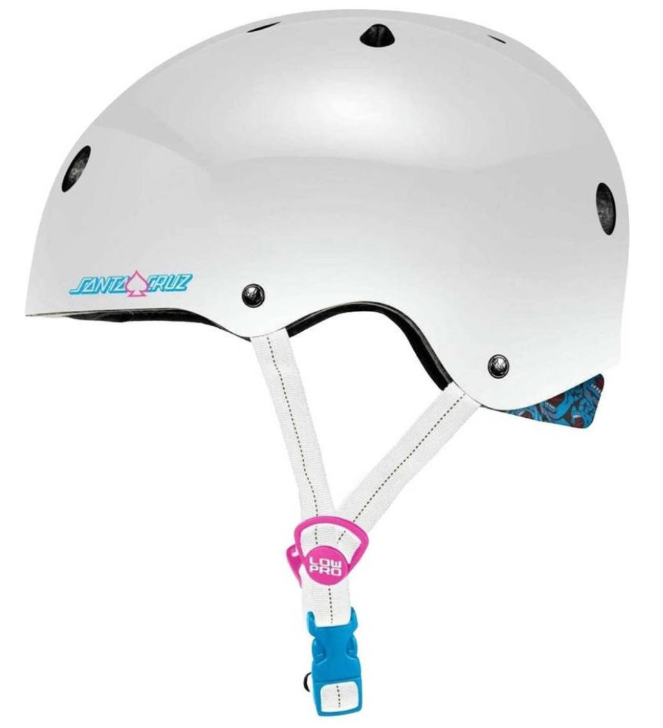 PROTEC LOW PRO CERTIFIED HELMET - SANTA CRUZ SIGNATURE EDITION - GLOSS WHITE
