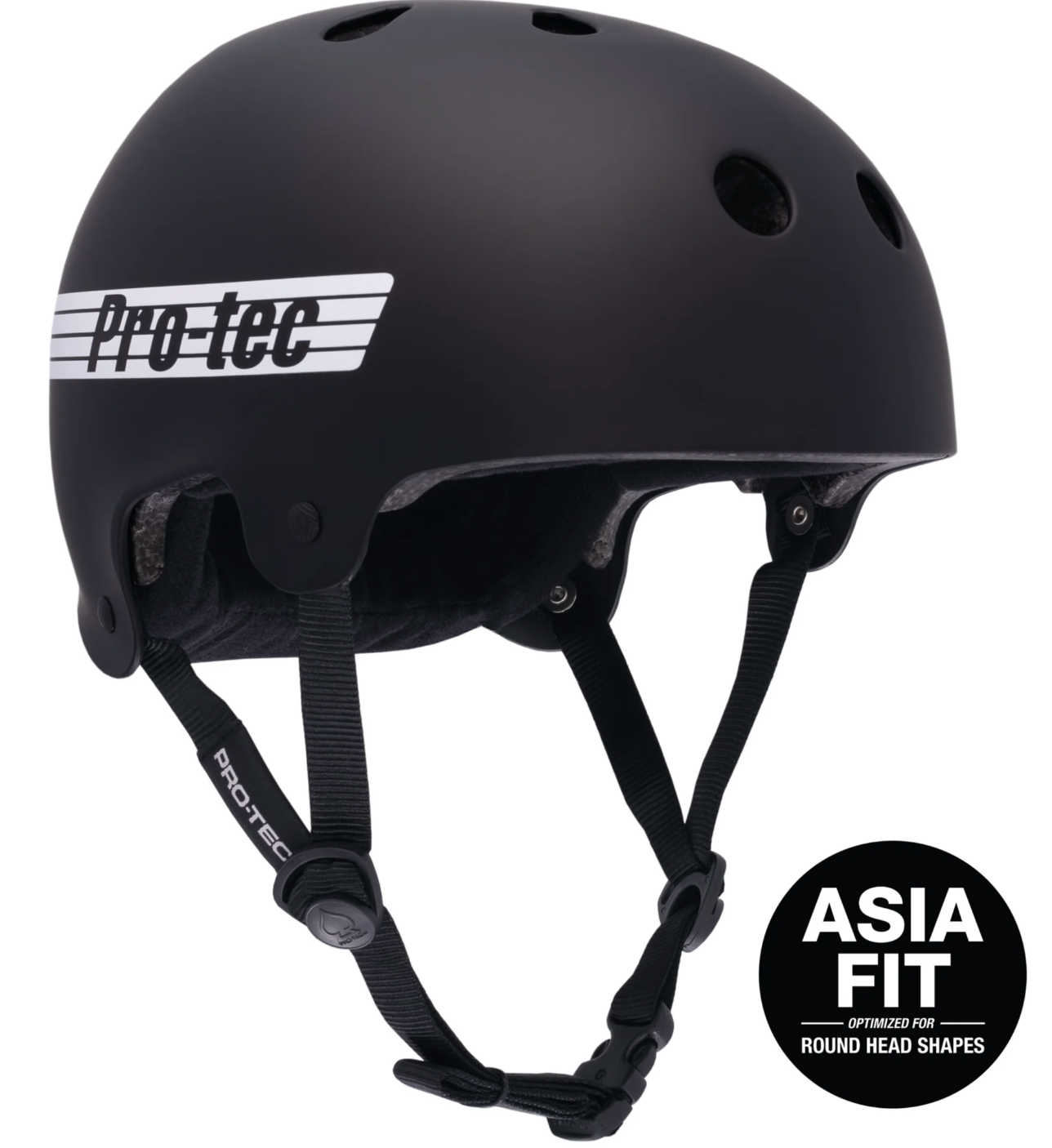 PROTEC Old School Low Pro Asia Fit Helmet Black Matte