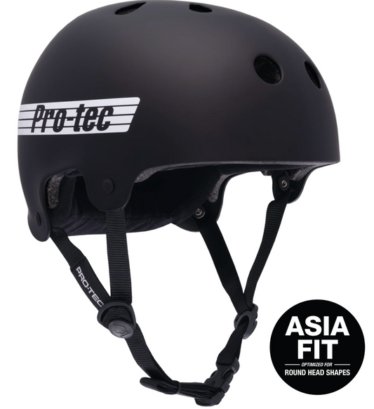 PROTEC Old School Low Pro Asia Fit Helmet Black Matte